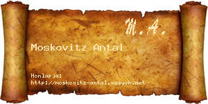 Moskovitz Antal névjegykártya